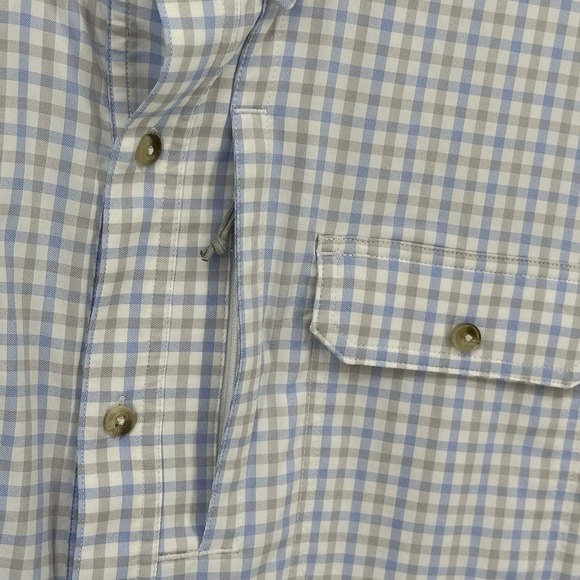 Poncho The Catfish Long Sleeve Shirt 2XL Outdoors Fishing Plaid Blue Gray Vent - Picture 5 of 12